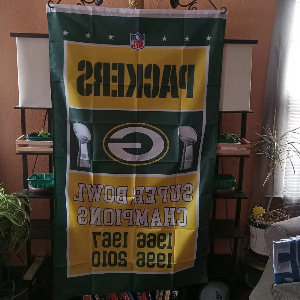 Green Bay Packers Super Bowl Champion NFL 3X5 Feet Flag Banner Pole or Wall Deco